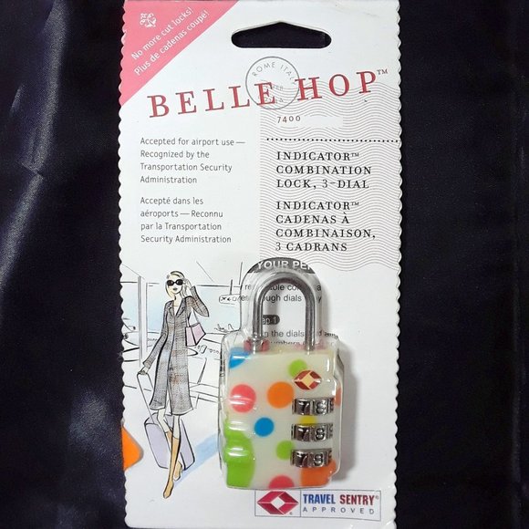 Polka Dot TSA Indicator 3-Dial Combo Lock - Picture 1 of 1